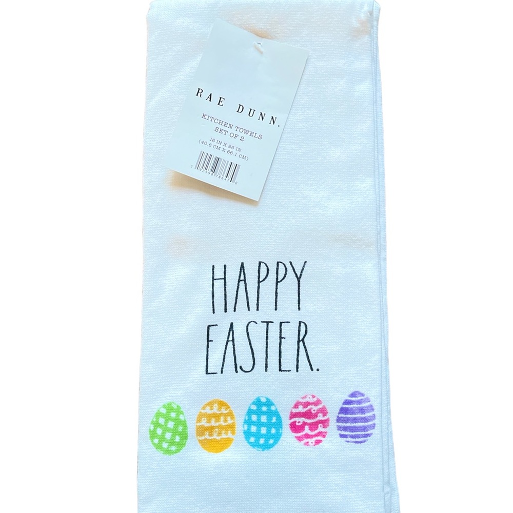 Rae Dunn “Happy Easter” 100% Cotton Hand Towel Set